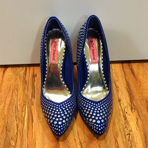 Betsey Johnson Royal Blue Studded Stiletto - size 7.5